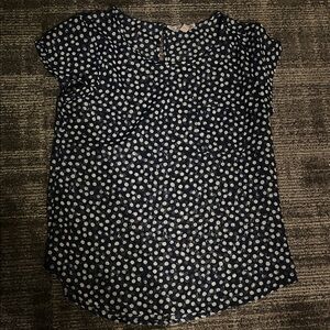 Navy blue polka dot top